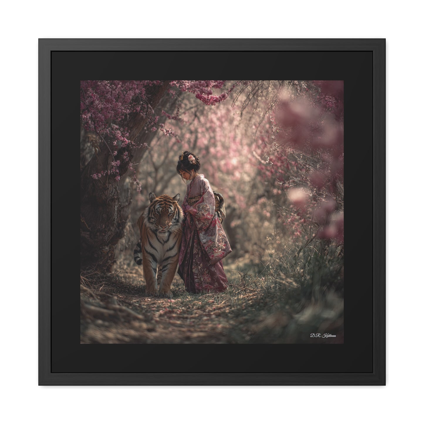 Geisha Tiger Tamer - Framed Fine Art Print