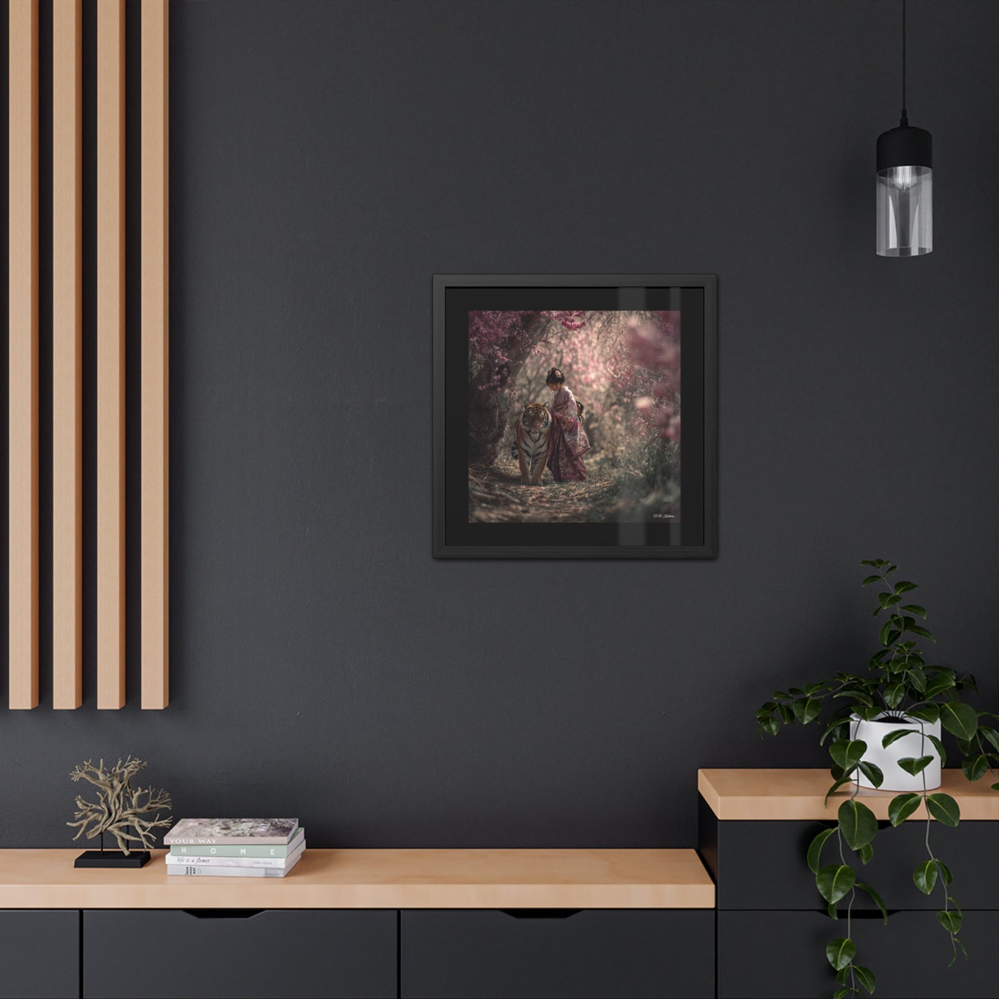 Geisha Tiger Tamer - Framed Fine Art Print