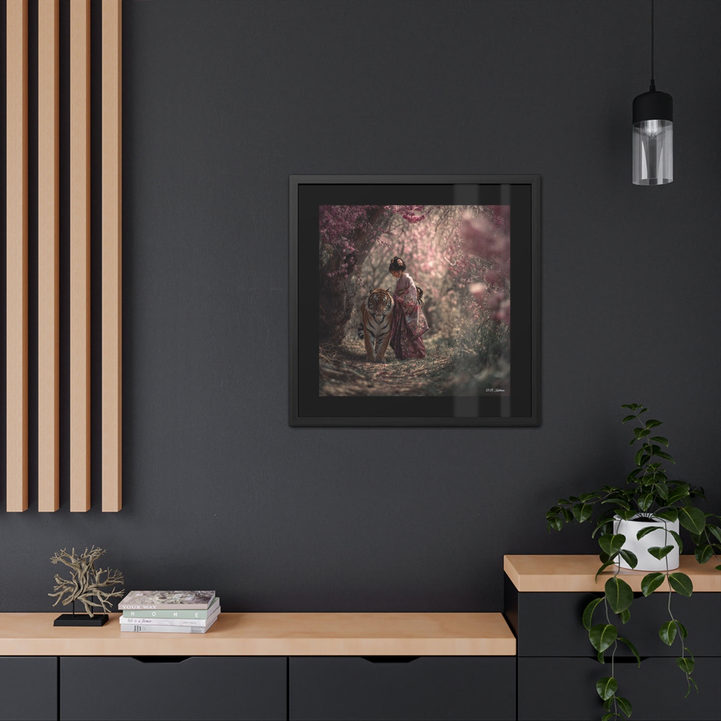 Geisha Tiger Tamer - Framed Fine Art Print
