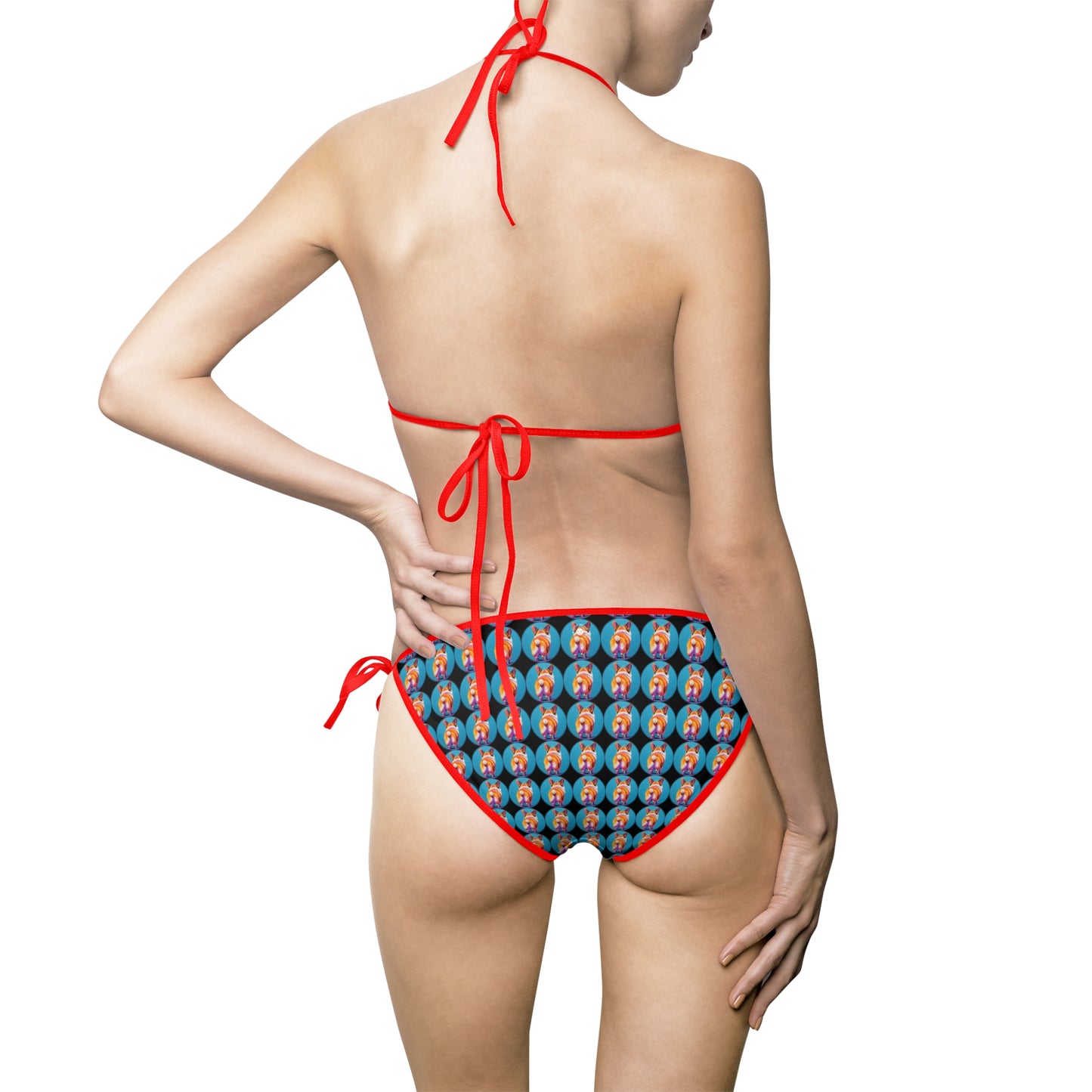Corgi Butt Dots in Black - Artsy Bikini