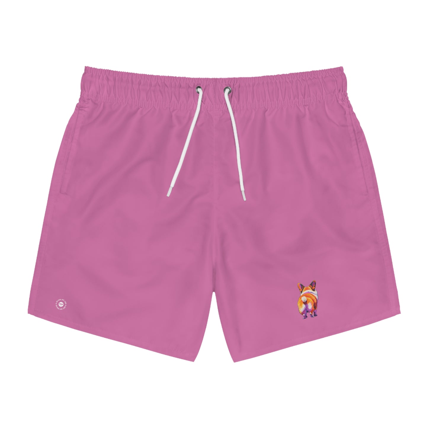Corgi Butt in Pink - Artsy Swim Trunks