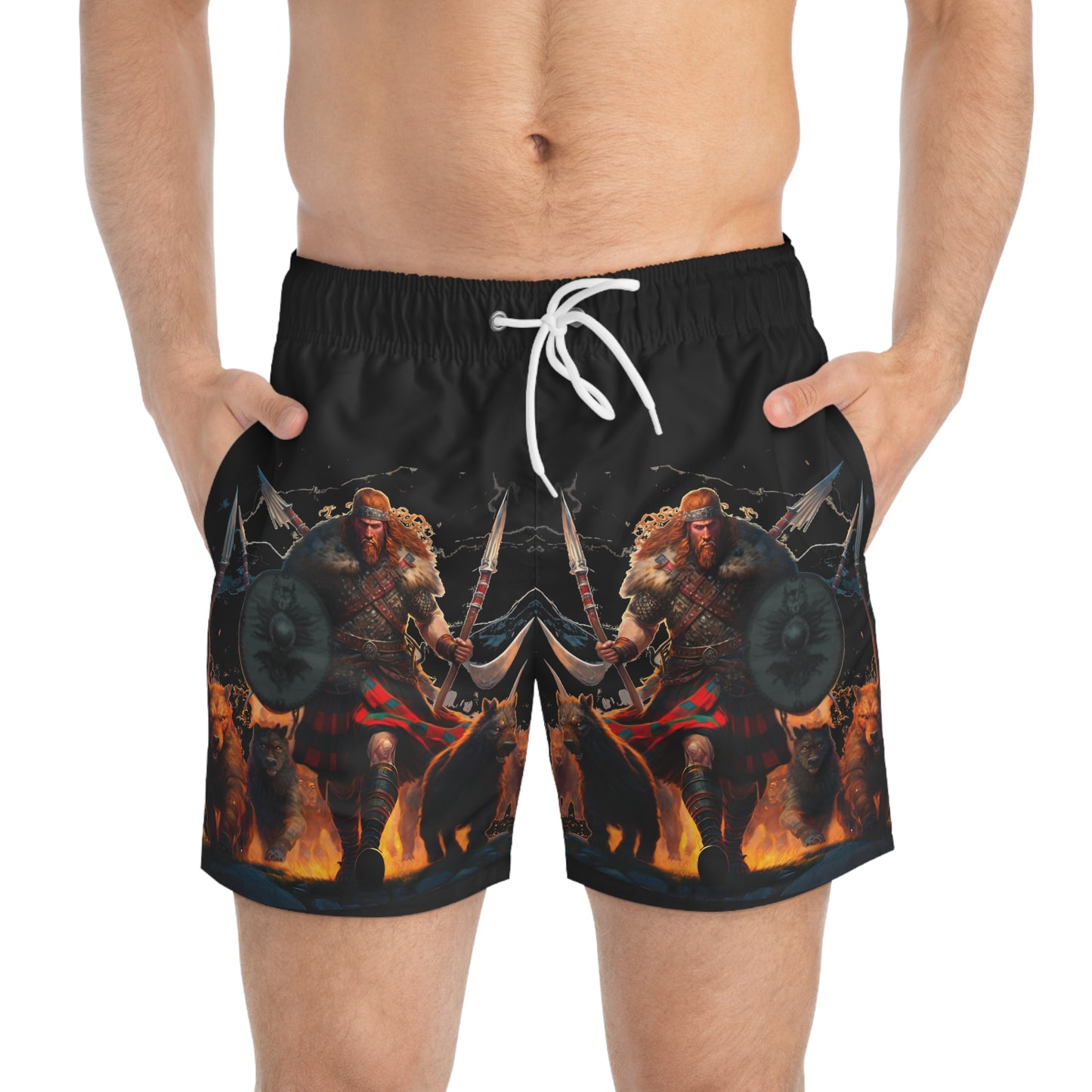 Scottish Battle Dog Pack - Artsy Swim Trunks