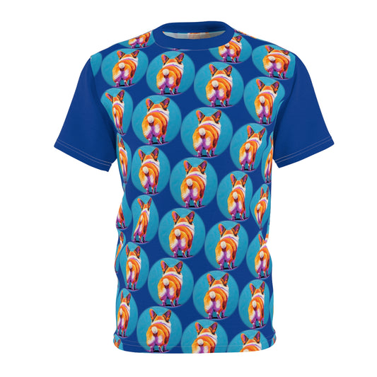 Corgi Butt Dots in Blue - Fashion Tee