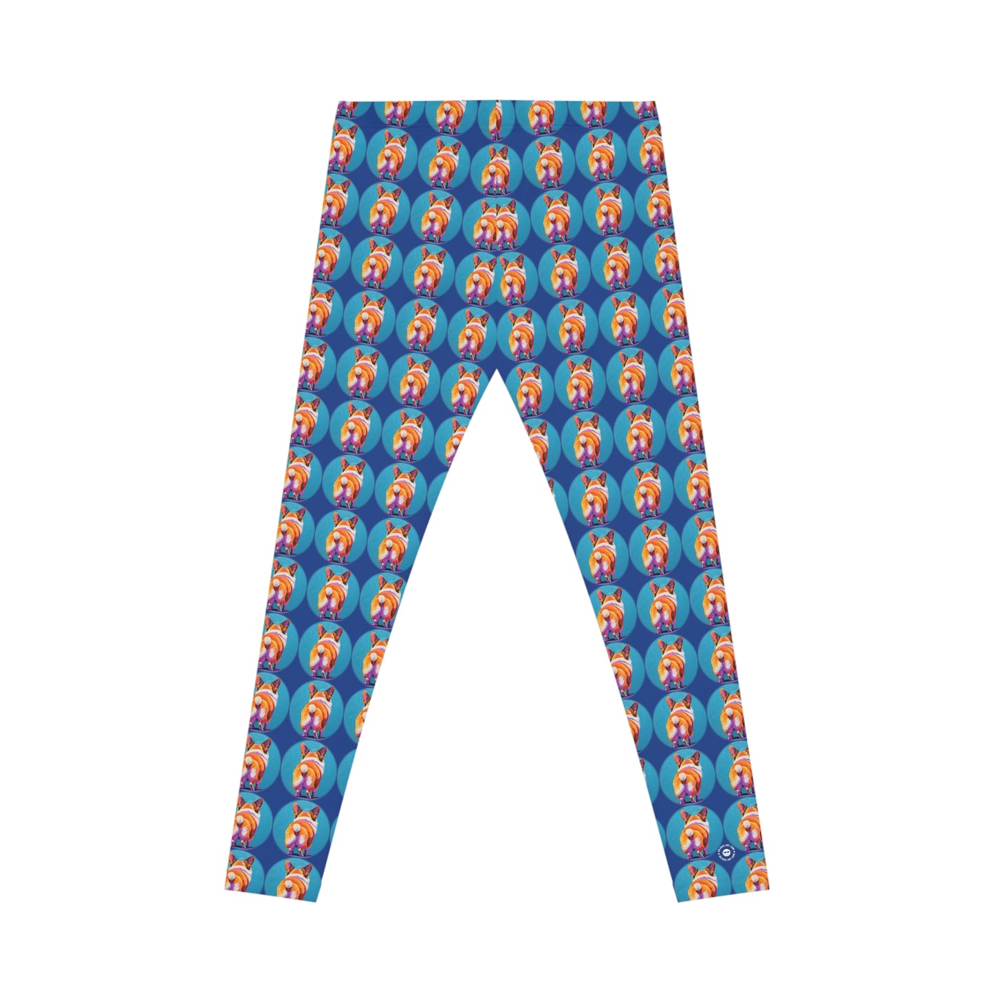 Corgi Butt Dots in Blue - Artistic Leggings