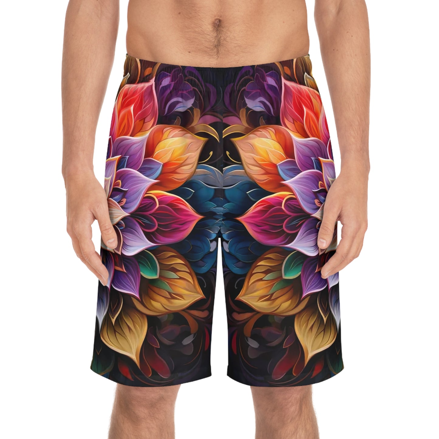 Lotus Mandala Flank - Artistic Board Shorts