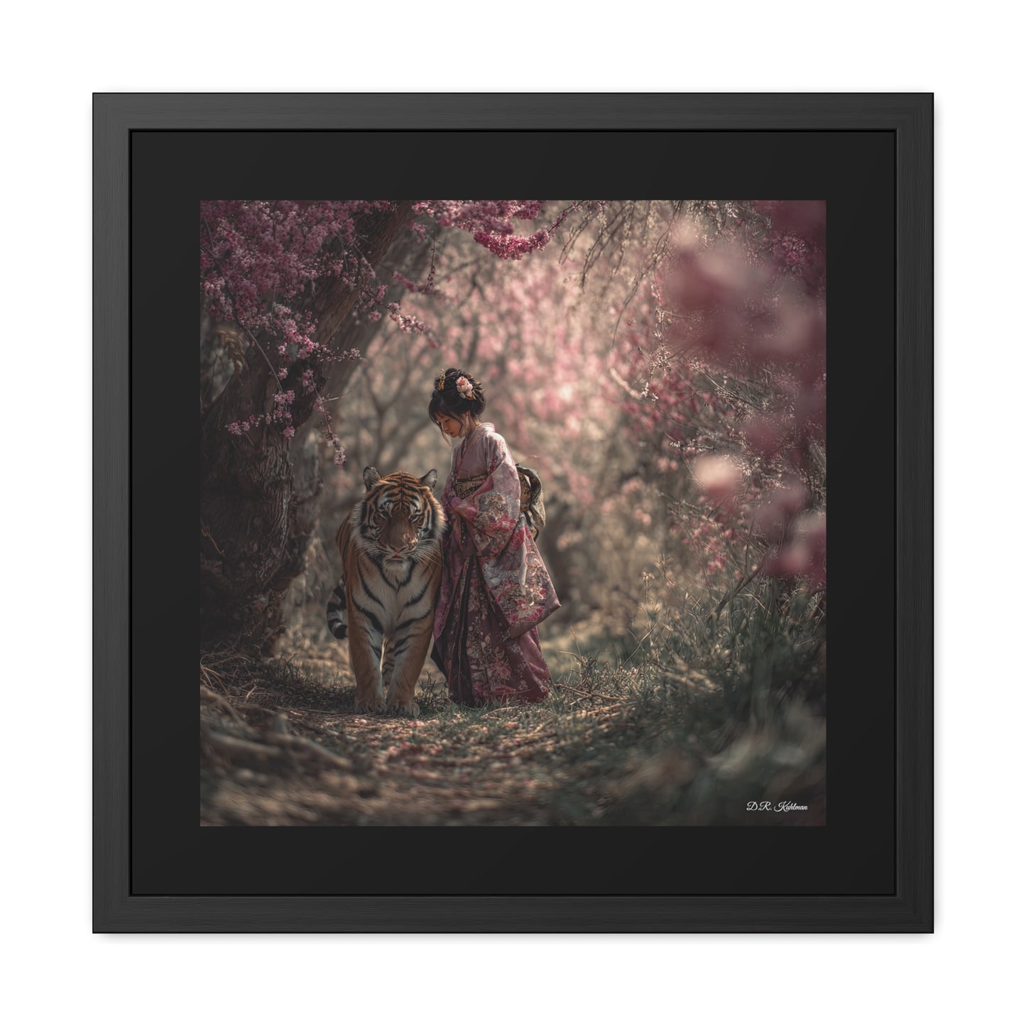 Geisha Tiger Tamer - Framed Fine Art Print