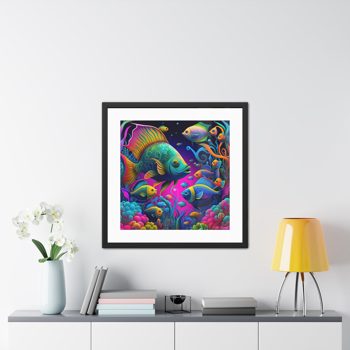 Fish Faceoff - Framed Fine Art Print