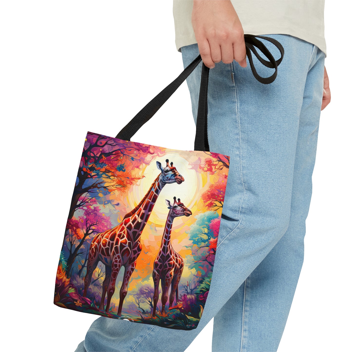 Giraffe Sunrise - Artistic Tote Bag