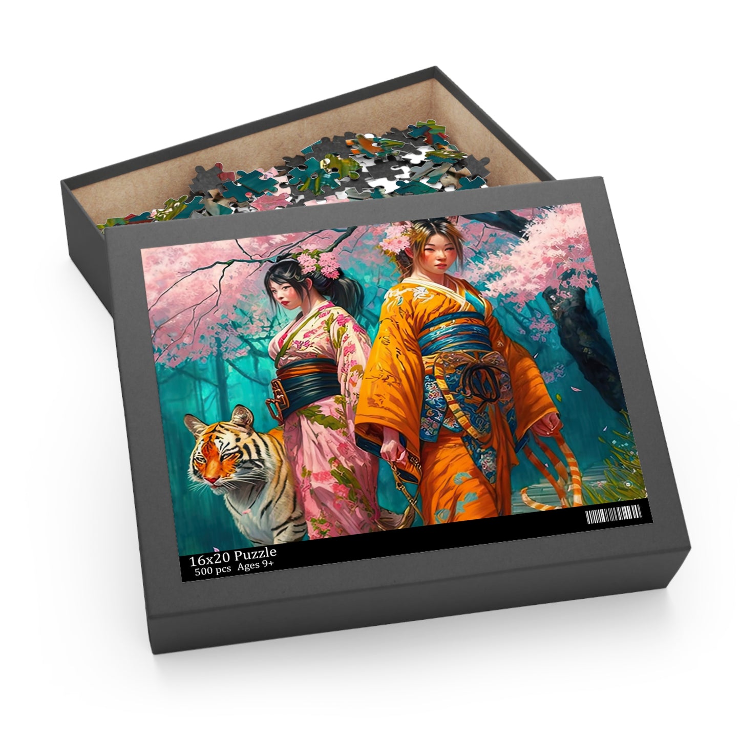 Cherry Blossom Tiger Geishas - Jigsaw Puzzle