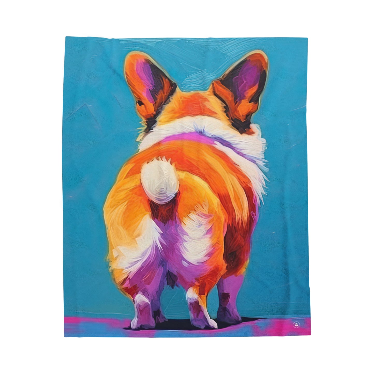 Corgi Butt in Blue - Artsy Throw Blanket