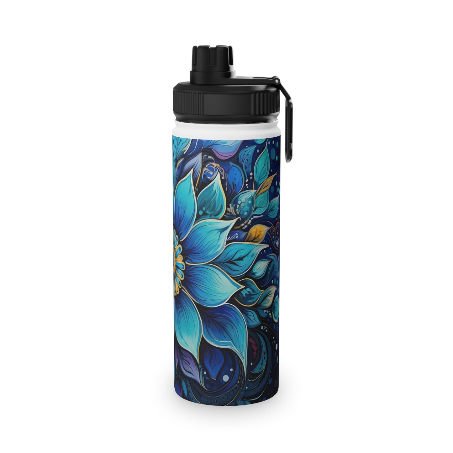 Blue Floral Mandala - Water Bottle