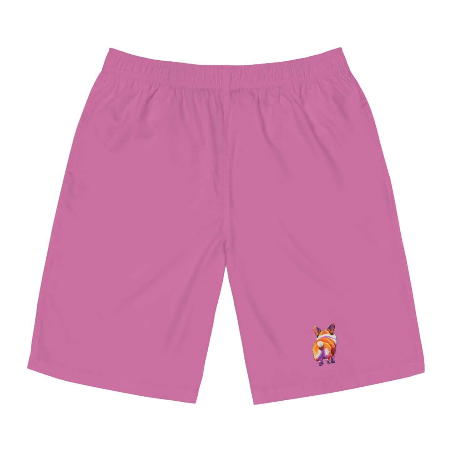 Corgi Butt Wiggle in Pink - Artistic Board Shorts