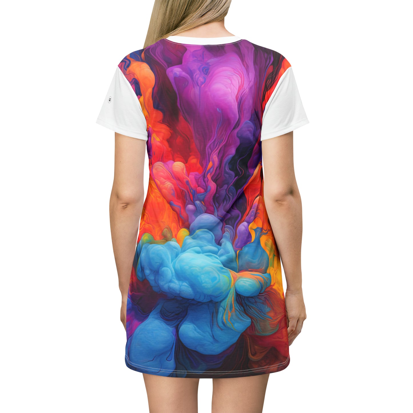 Elemental in White - Artsy T-Shirt Dress