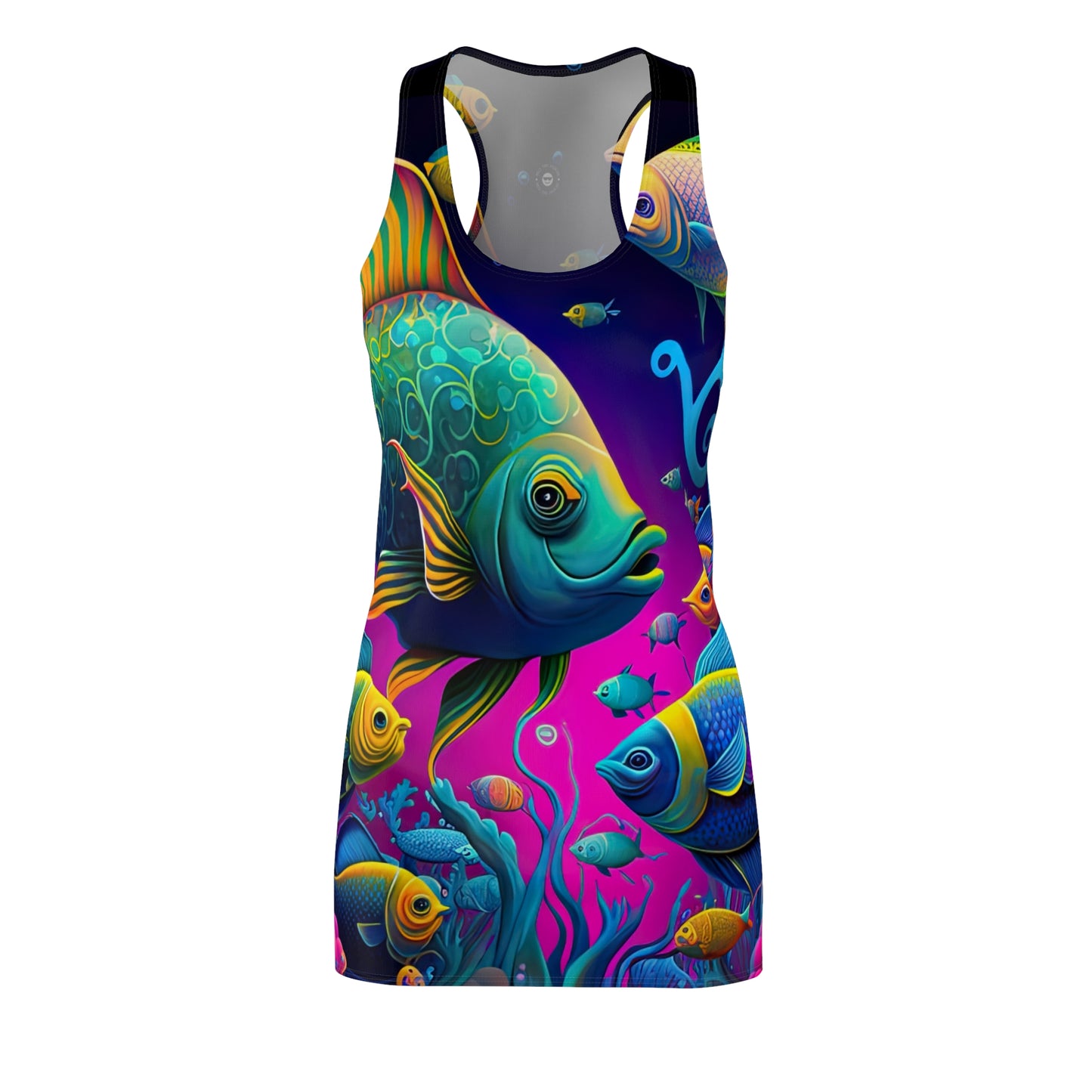 Fish Faceoff - Artistic Racerback Dress