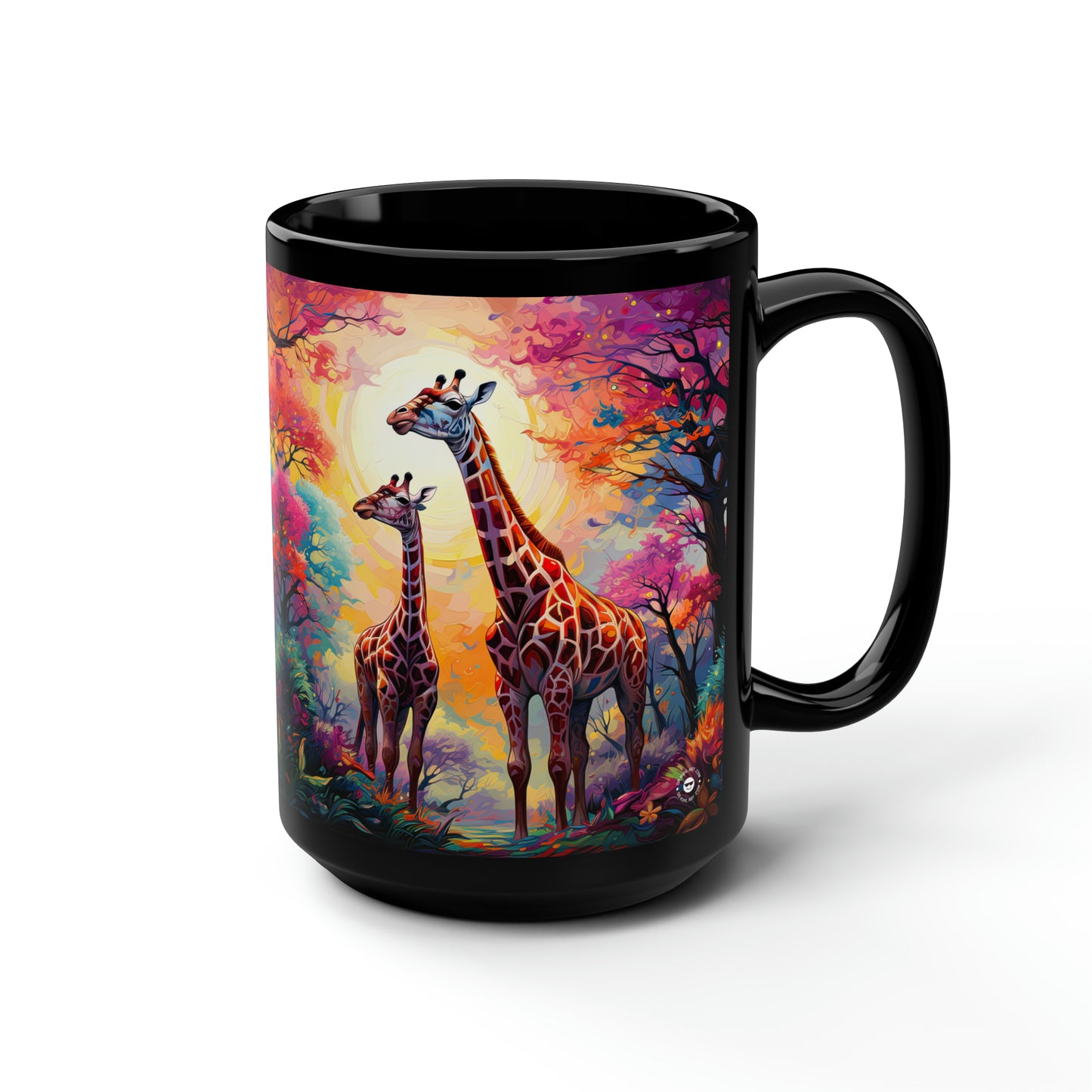 Giraffe Sunset - Mug Art