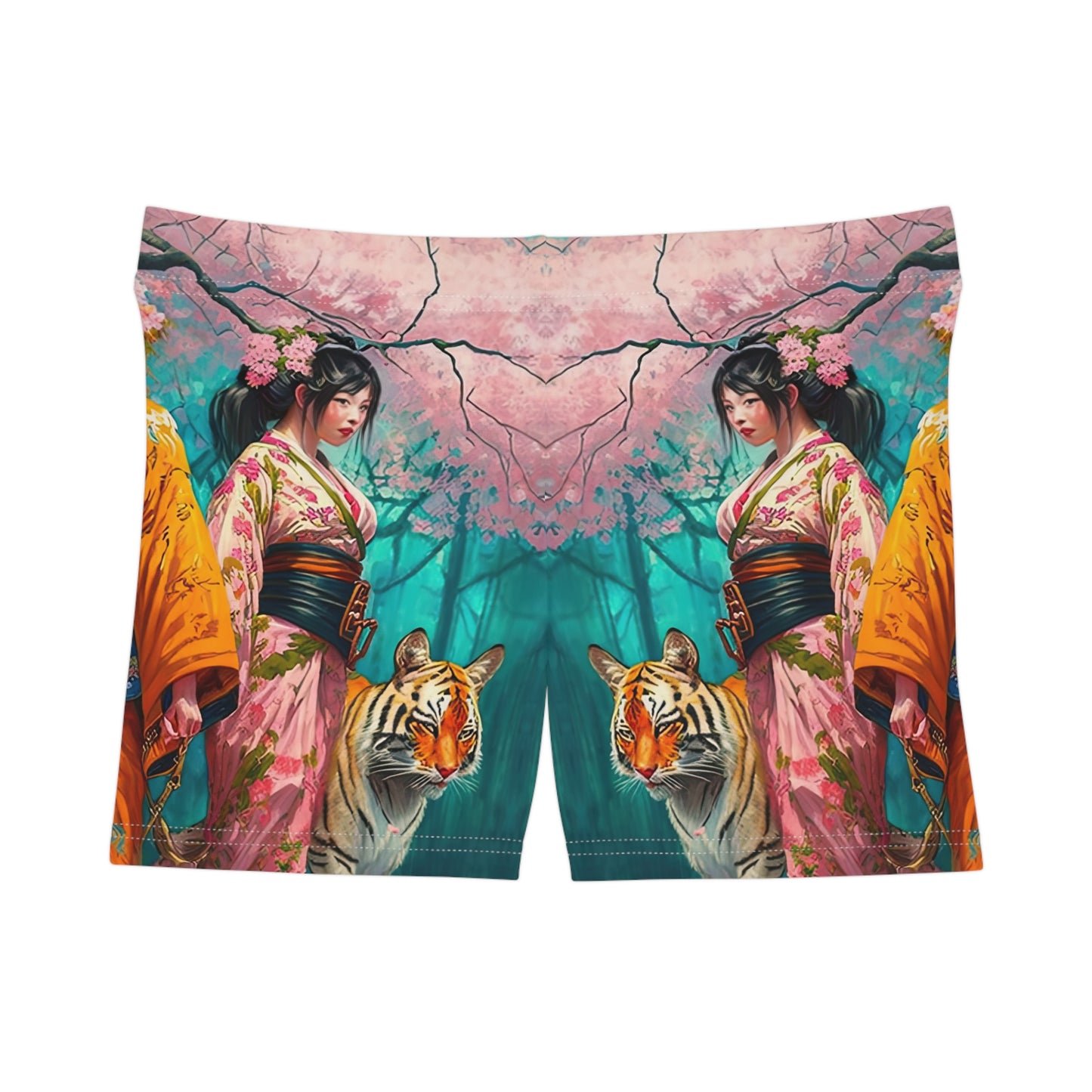 Cherry Blossom Tiger Geishas - Artistic Shorts