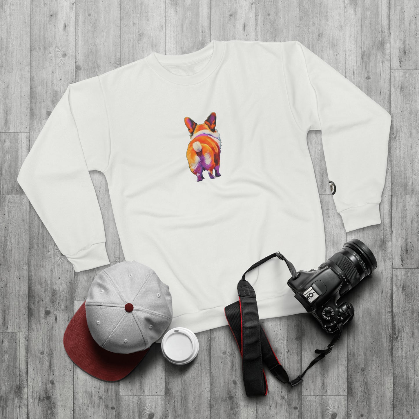 Corgi Butt in White - Artistic Sweatshirt