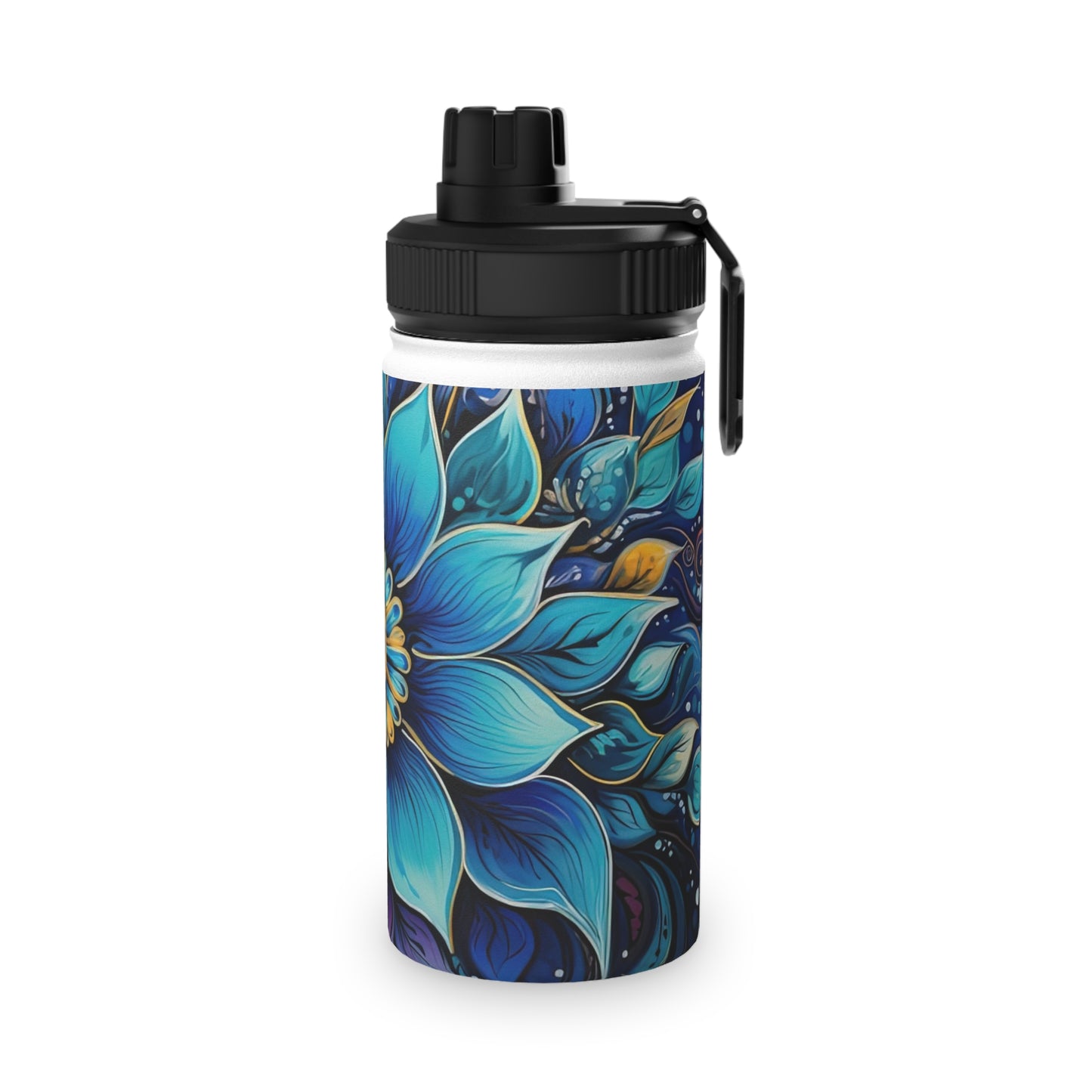 Blue Floral Mandala - Water Bottle