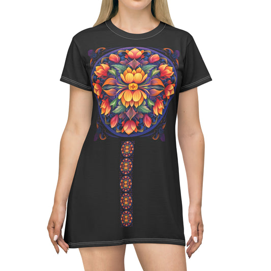 Tulip Mandala Trail - Artsy T-Shirt Dress