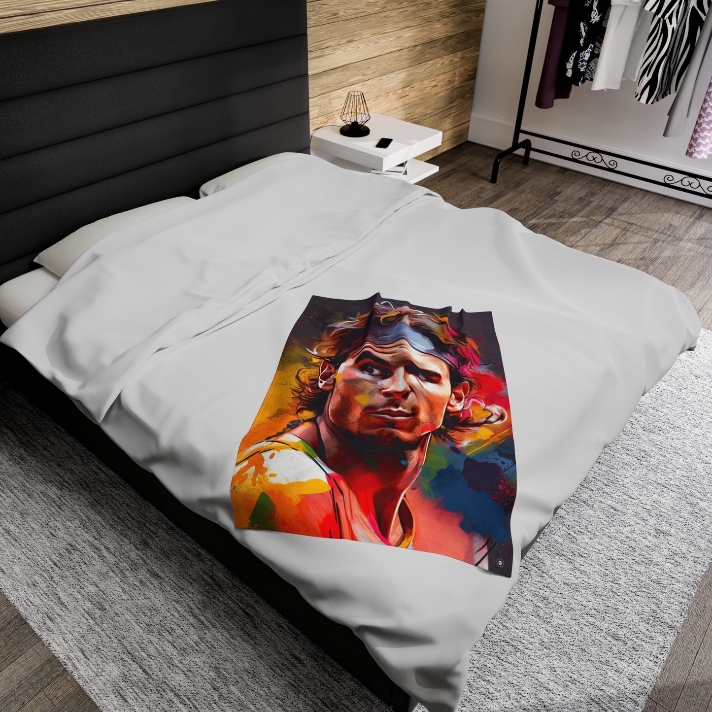 Raphael Nadal Portrait - Artsy Throw Blanket