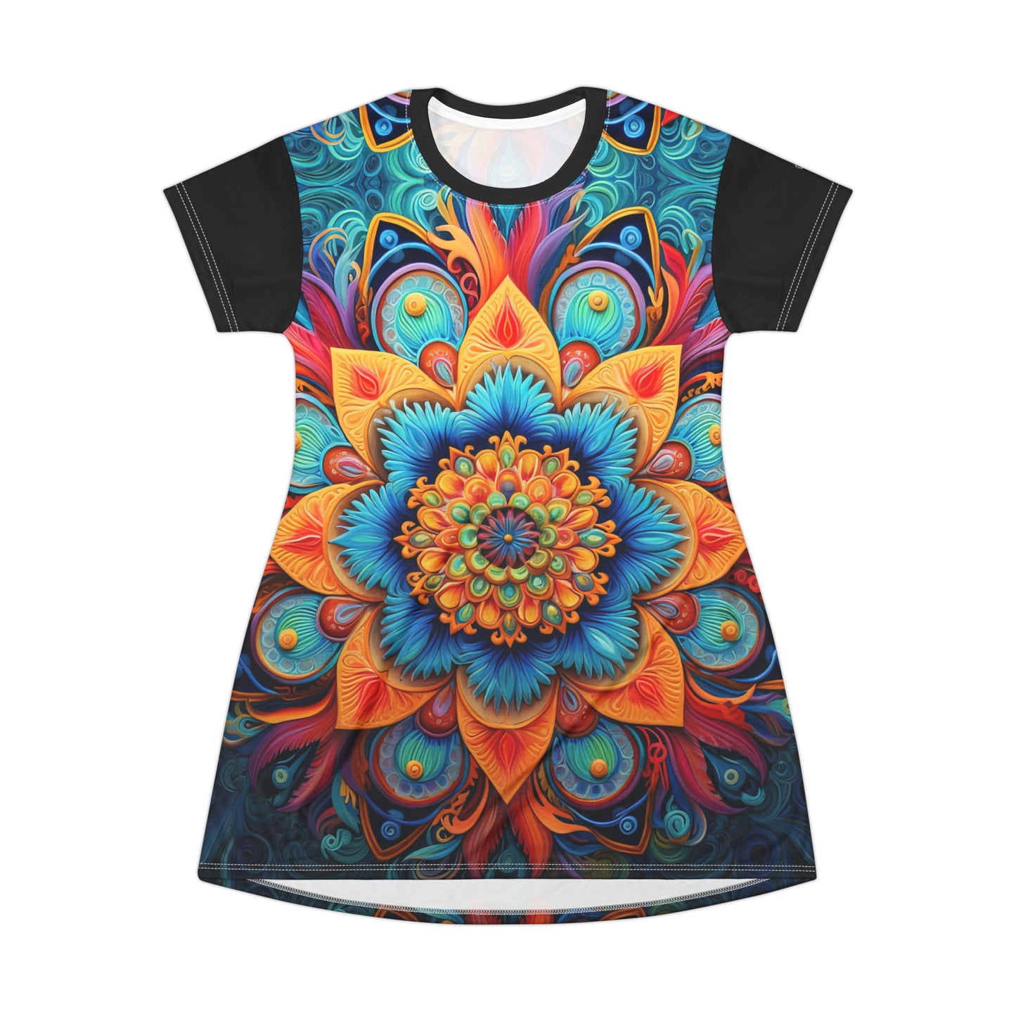 Floral Mandala - Artsy T-Shirt Dress