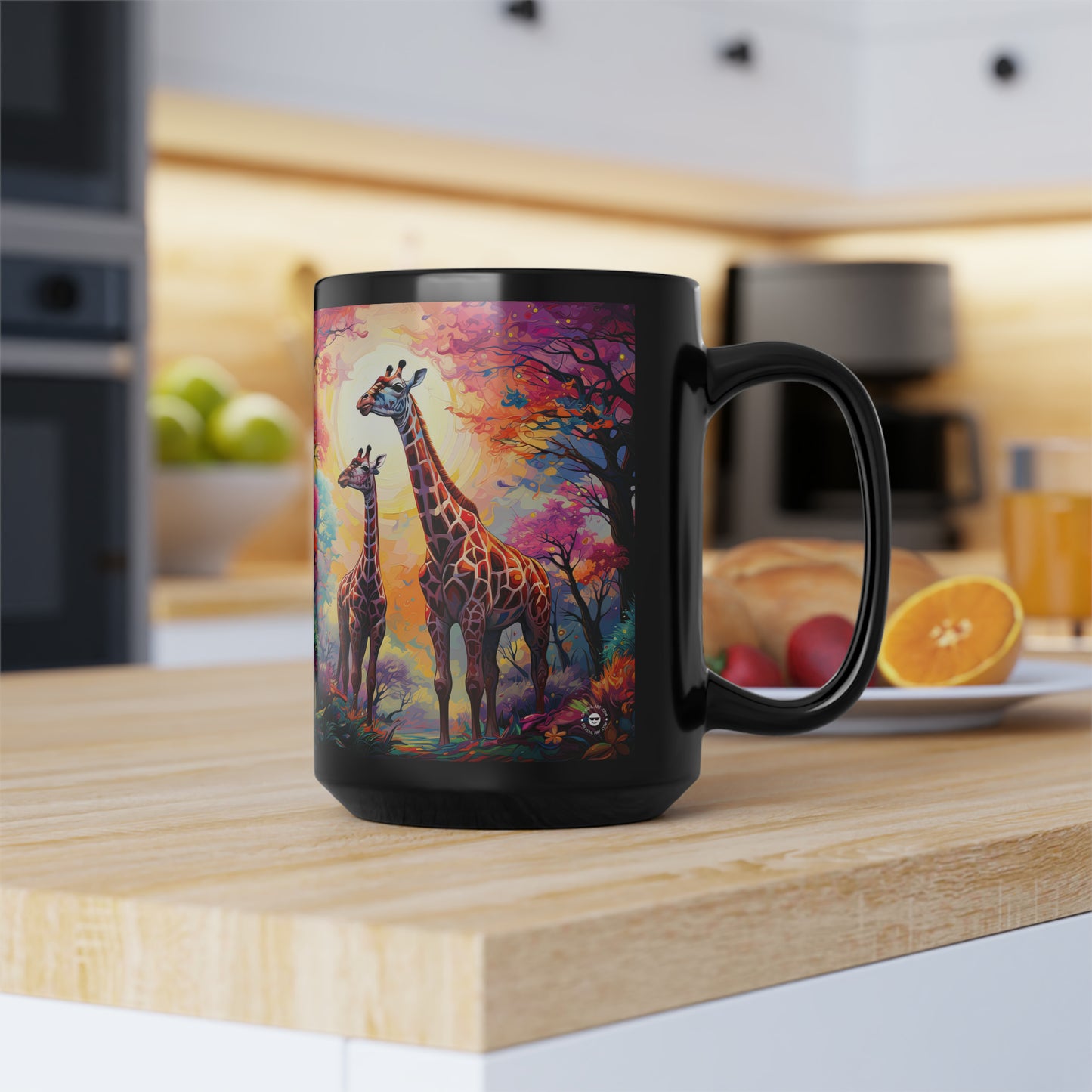 Giraffe Sunset - Mug Art