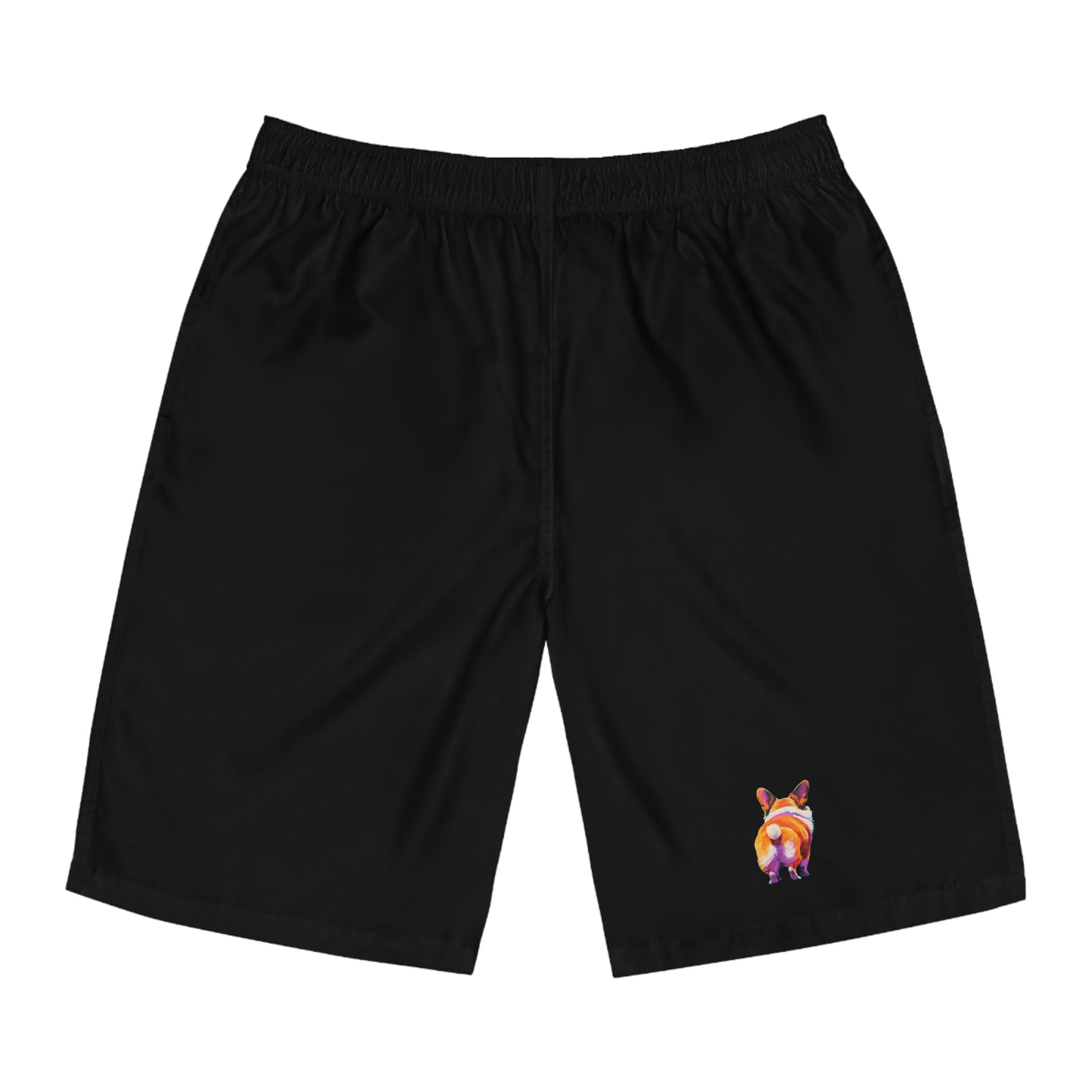 Corgi Butt in Black - Artistic Board Shorts