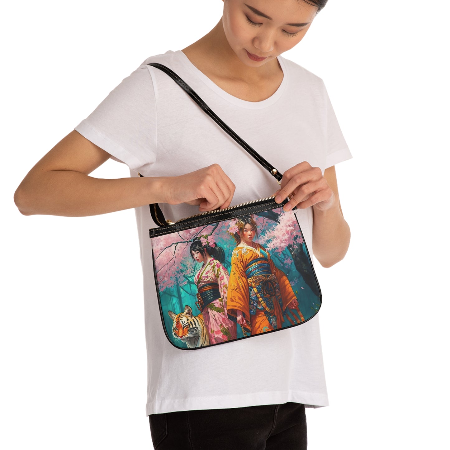 Cherry Blossom Tiger Geishas - Small Purse