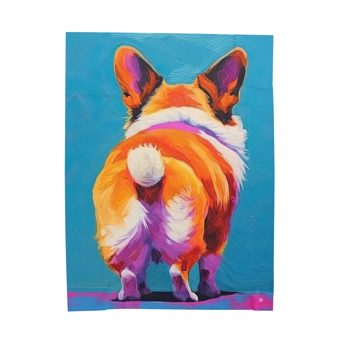 Corgi Butt in Blue - Artsy Throw Blanket