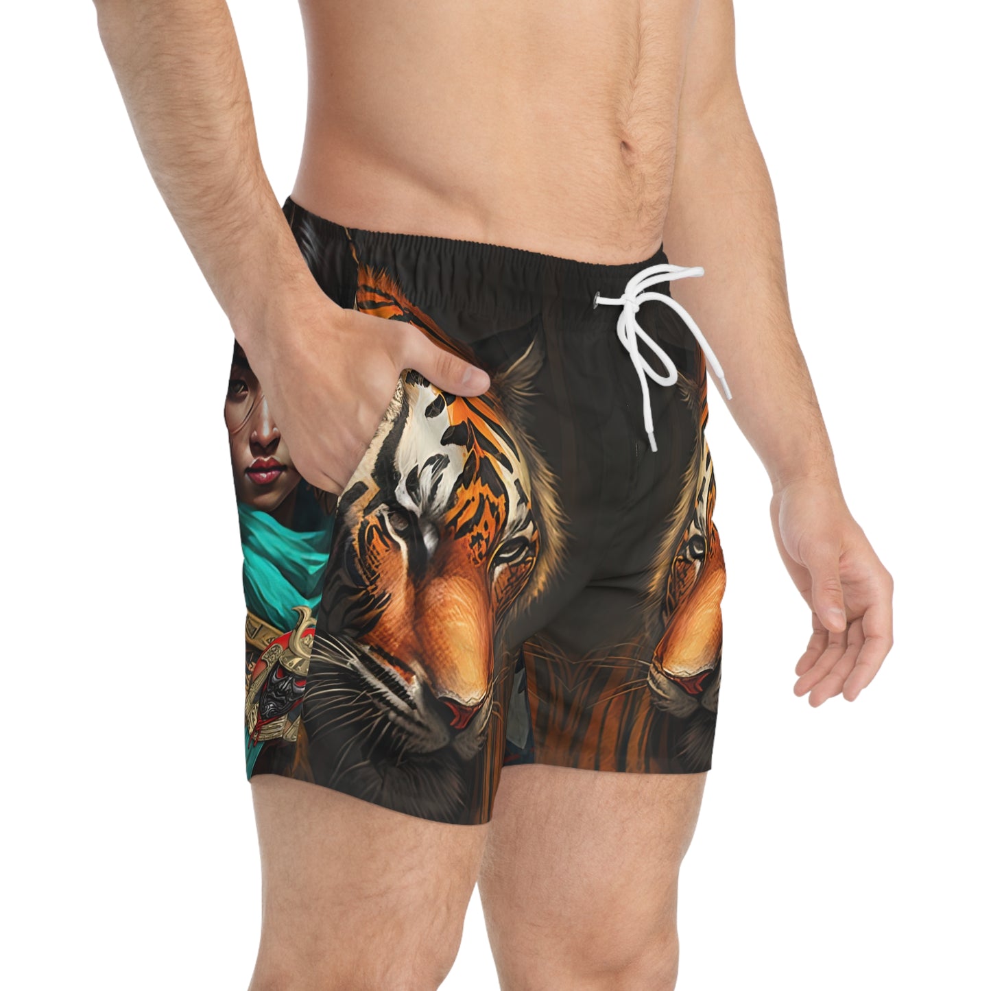 Bengal Tiger Goddess - Artsy Swim Trunks