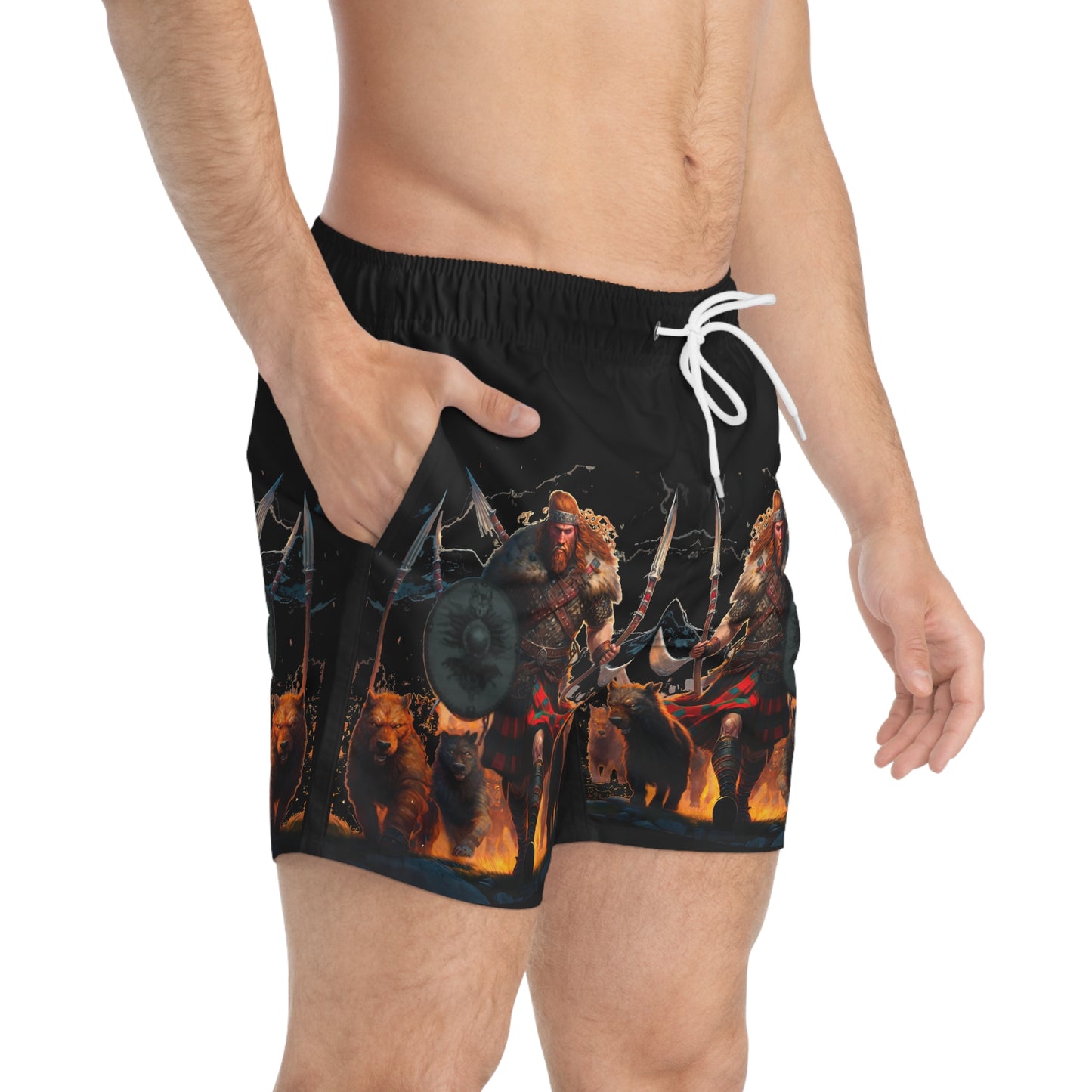 Scottish Battle Dog Pack - Artsy Swim Trunks