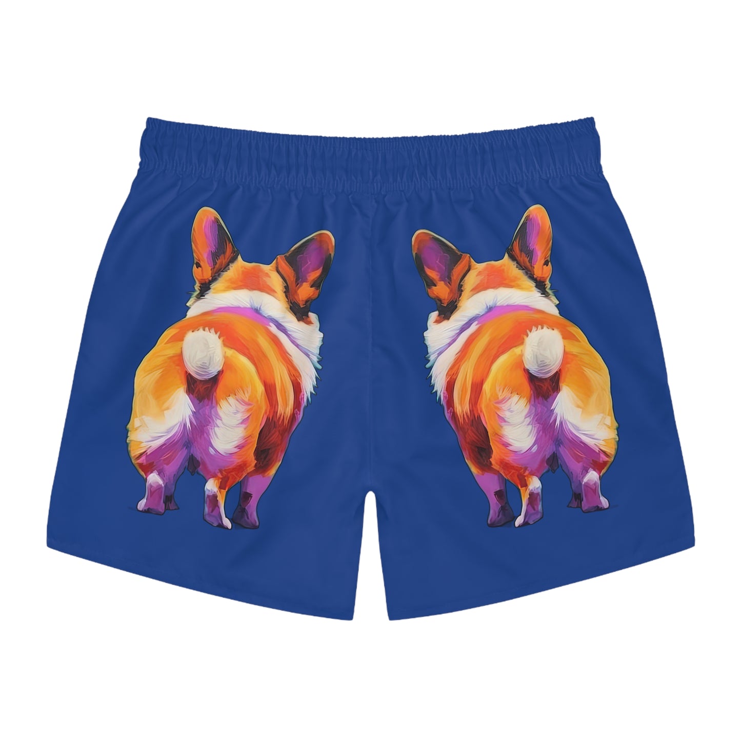 Corgi Butt in Blue - Artsy Swim Trunks