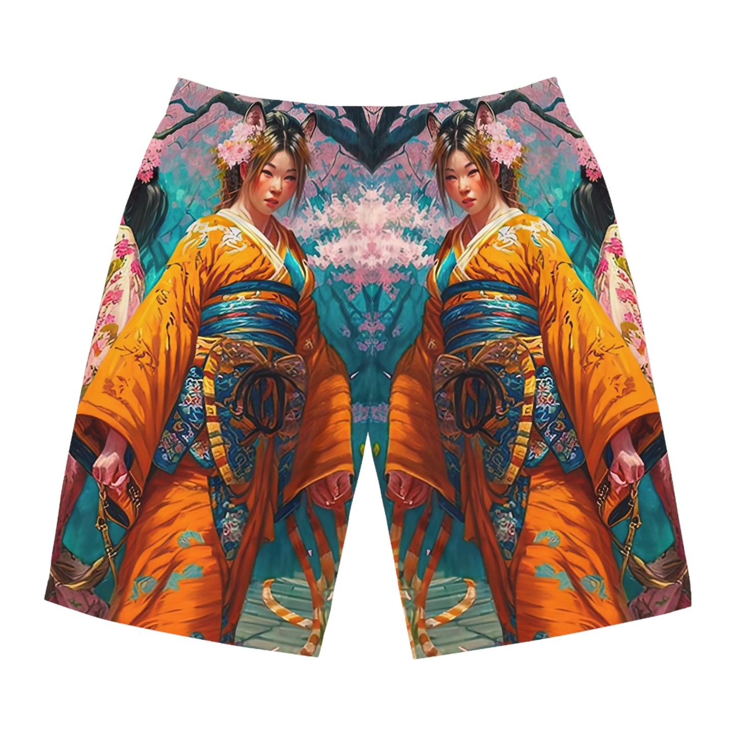 Geisha in Orange - Artistic Board Shorts