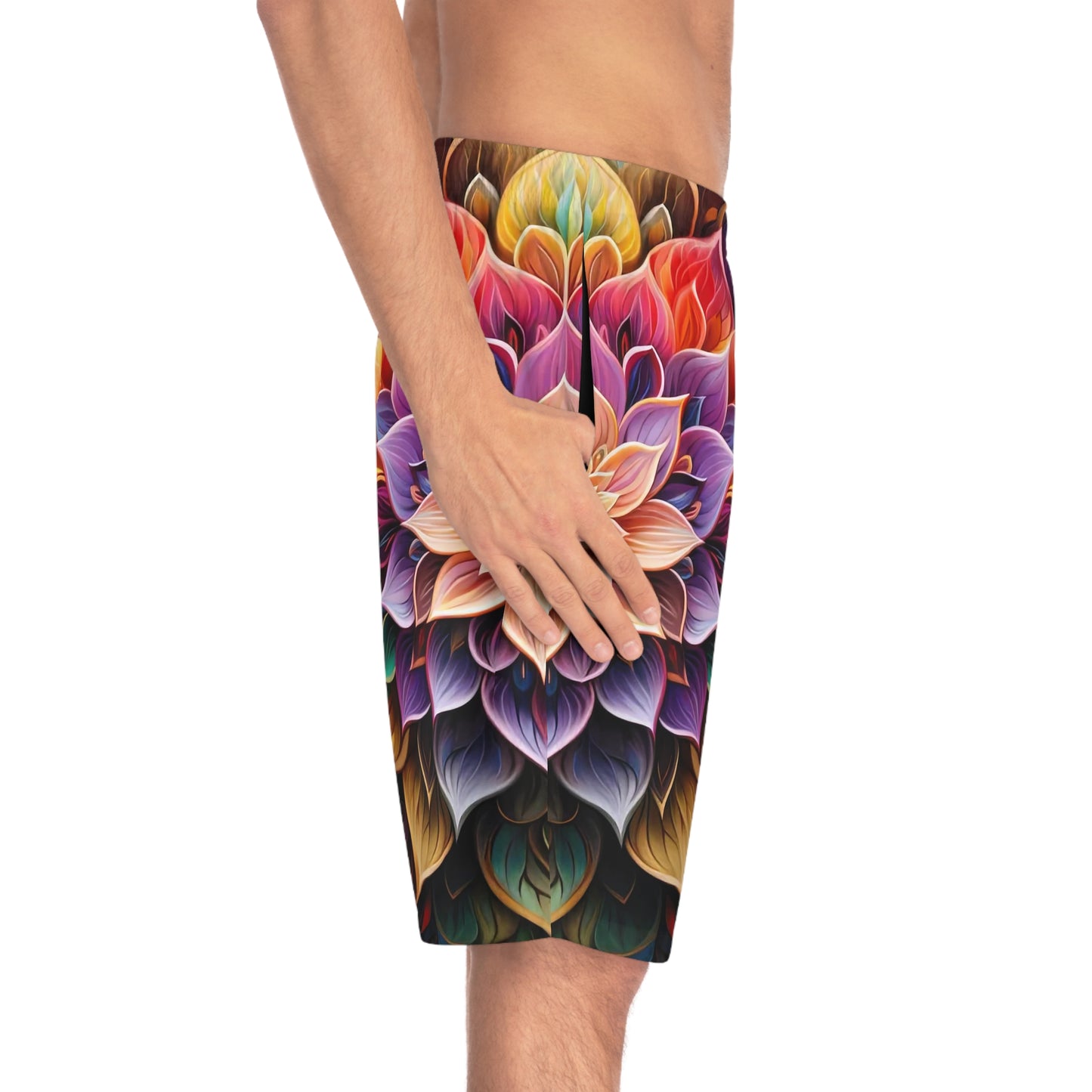 Lotus Mandala Flank - Artistic Board Shorts