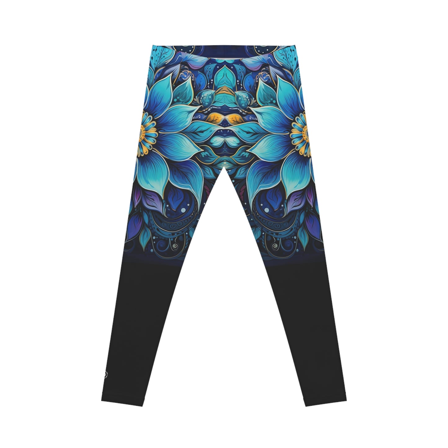 Blue Floral Mandala - Artistic Leggings