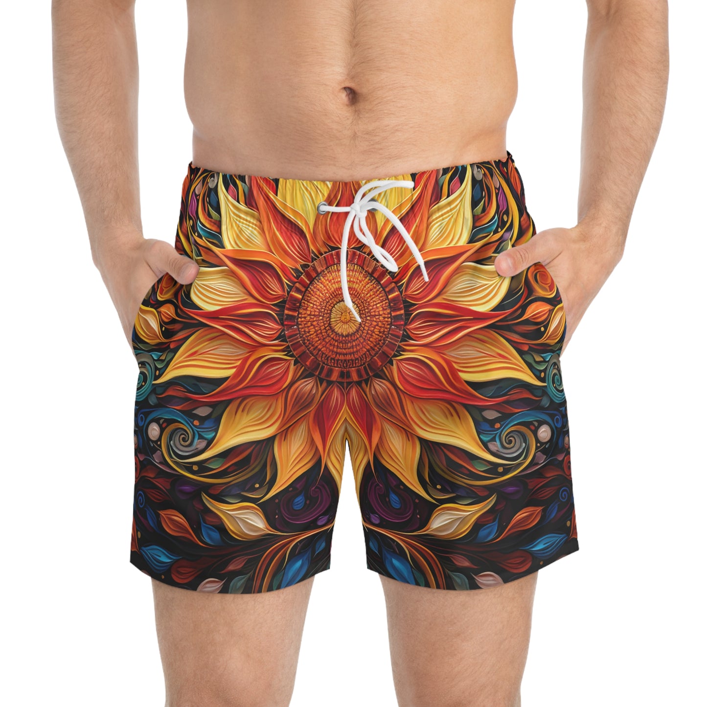 Blustery Blossom - Artsy Swim Trunks