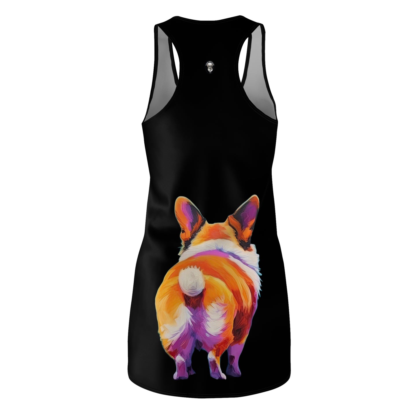 Corgi Butt in Black - Artistic Racerback Dress