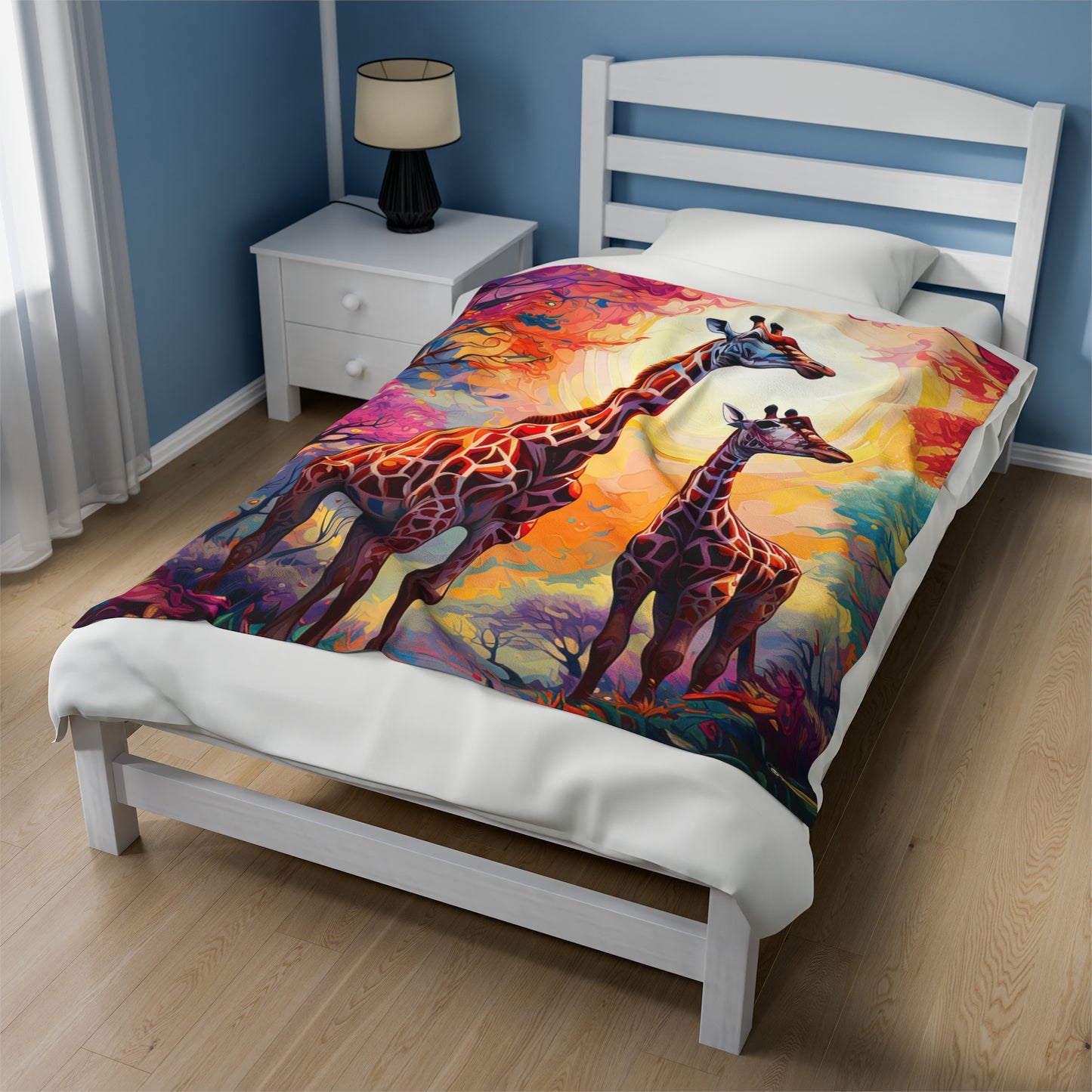 Giraffe Sunrise - Artsy Throw Blanket