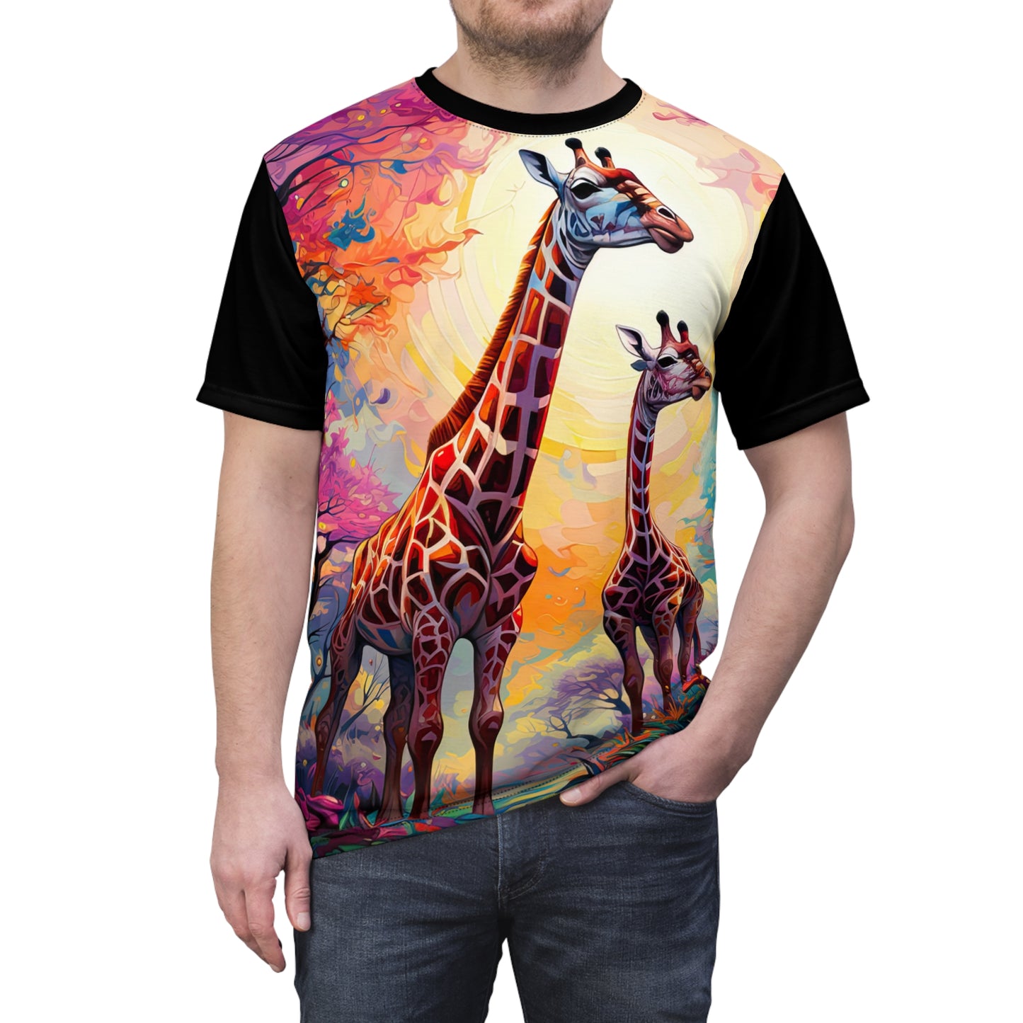 Giraffe Sunrise - Fashion Tee