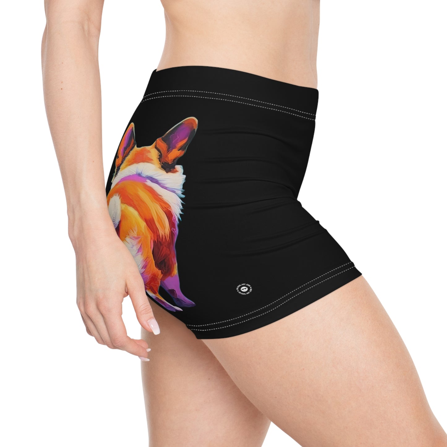 Corgi Butt in Black - Artistic Shorts