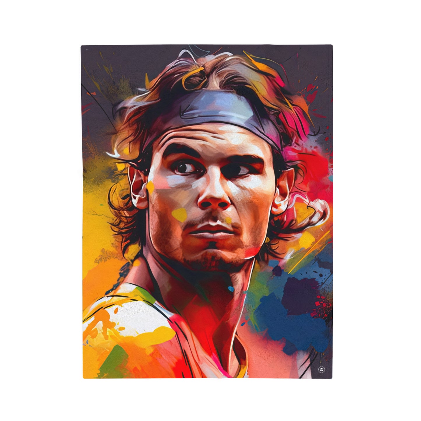 Raphael Nadal Portrait - Artsy Throw Blanket