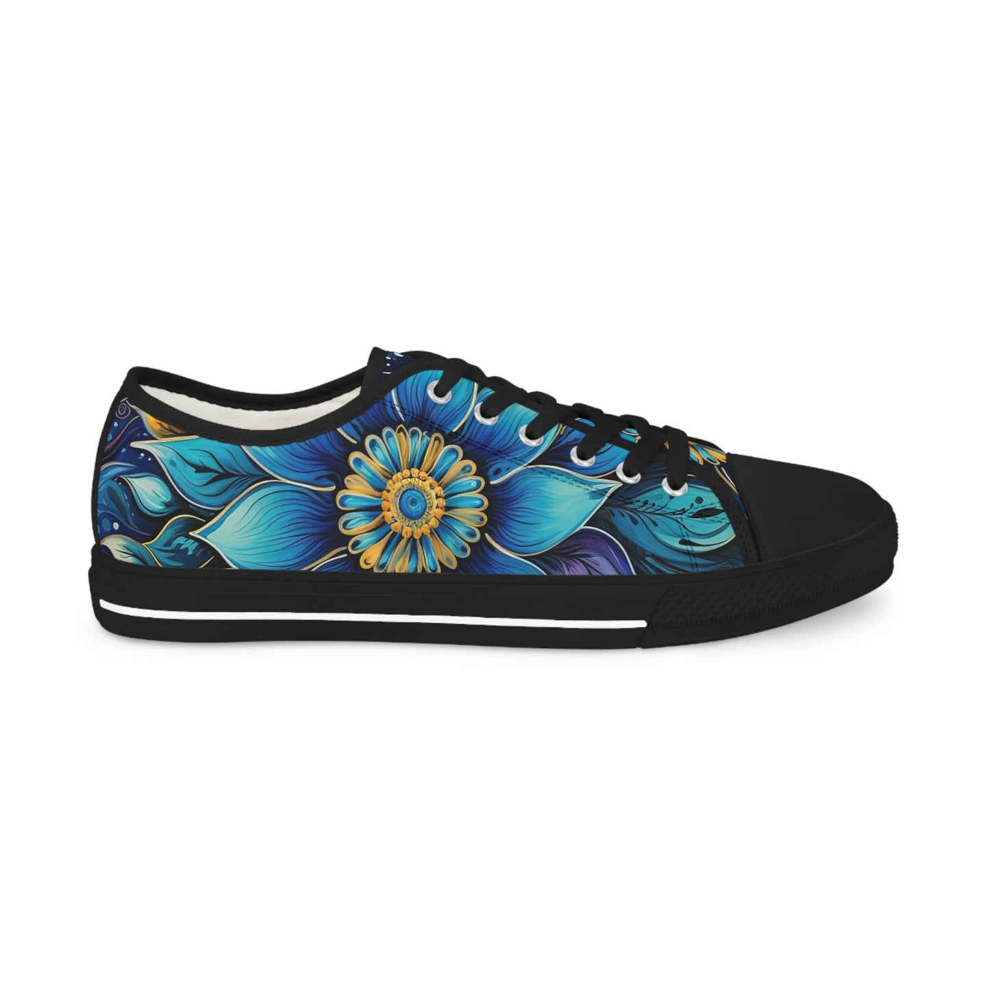 Blue Floral Mandala - Men's Sneakers