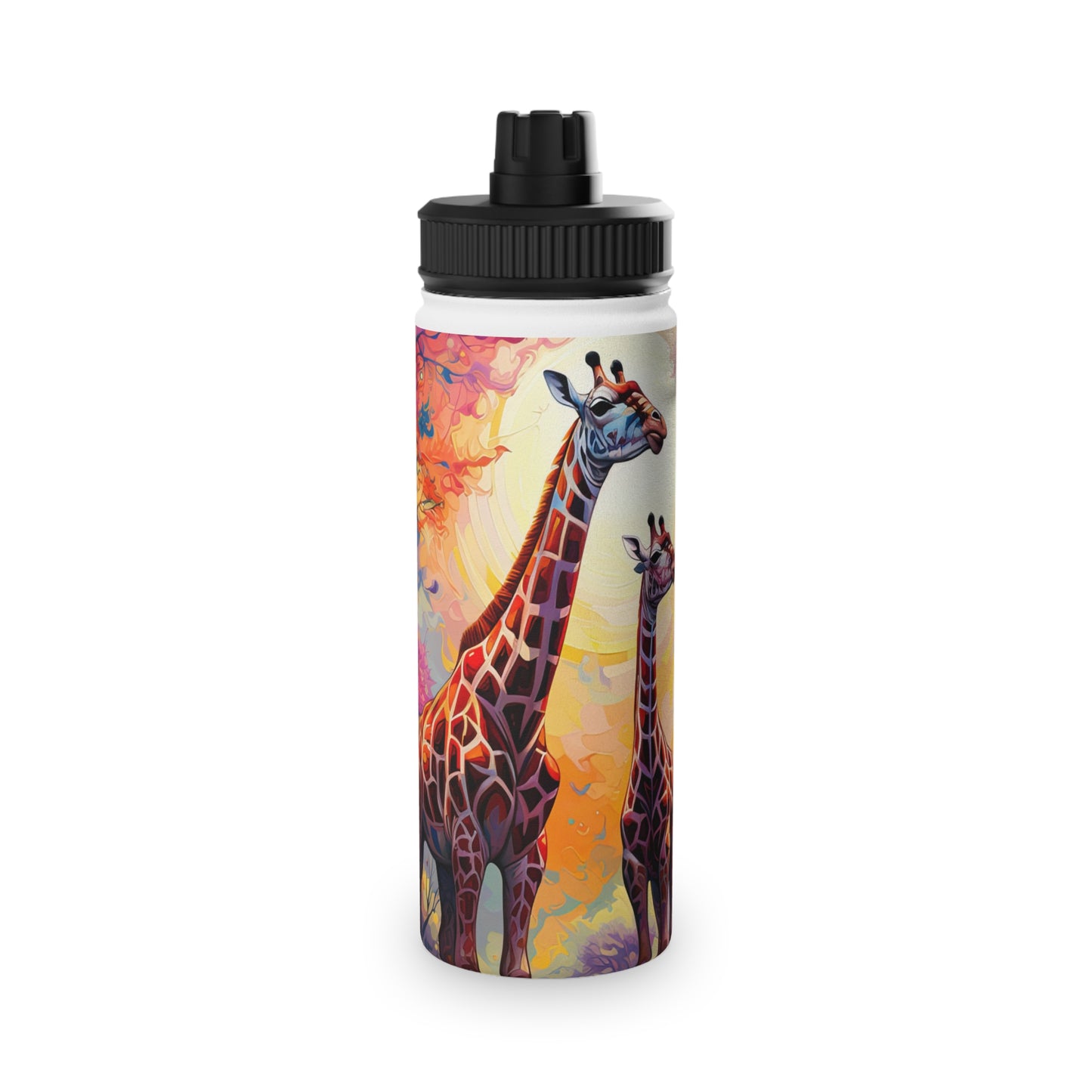 Giraffe Sunrise - Water Bottle