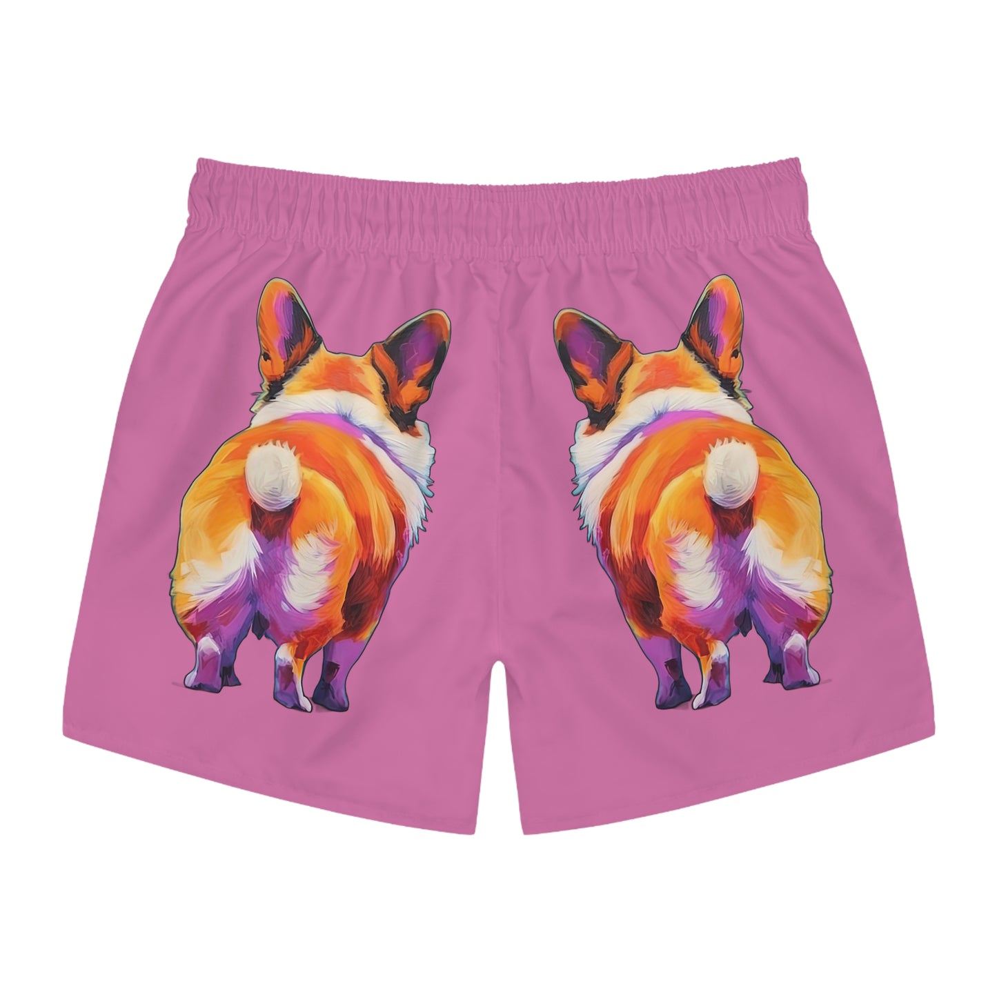 Corgi Butt in Pink - Artsy Swim Trunks