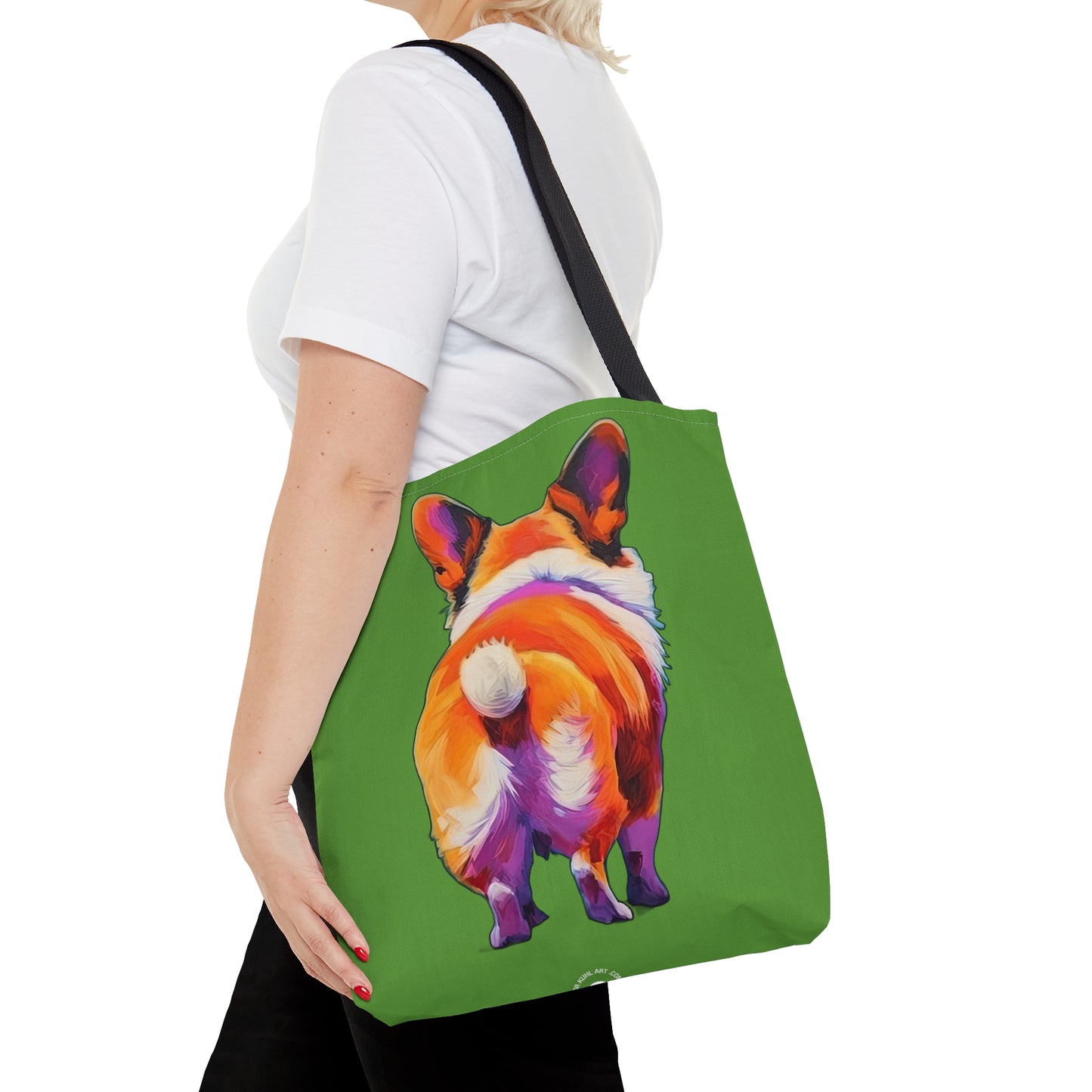 Corgi Butt in Green - Artistic Tote Bag