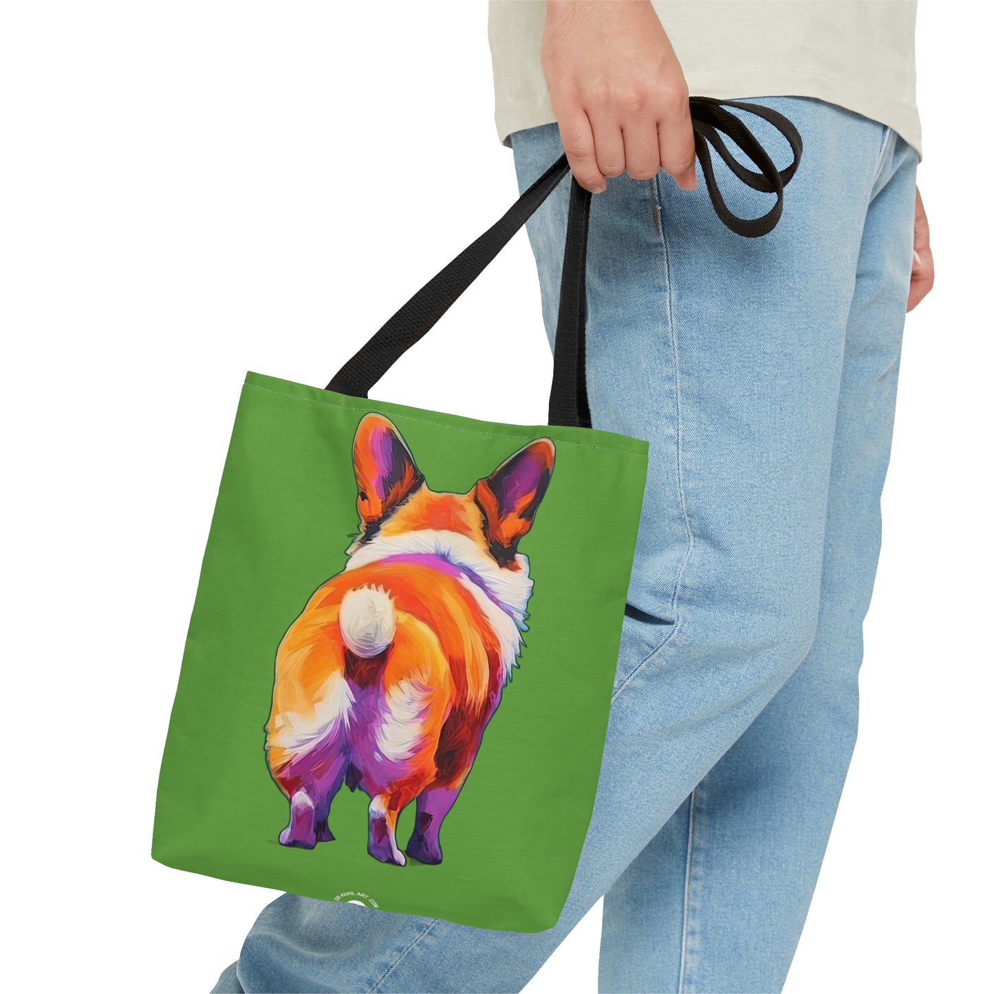 Corgi Butt in Green - Artistic Tote Bag