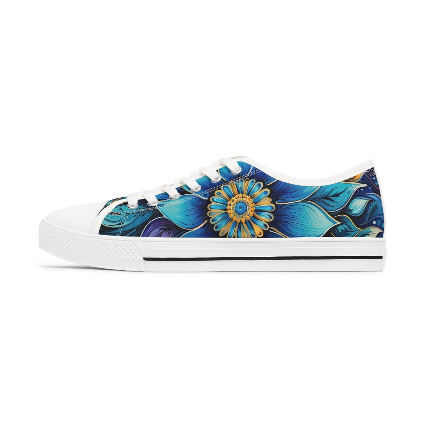 Blue Floral Mandala - Women's Sneakers