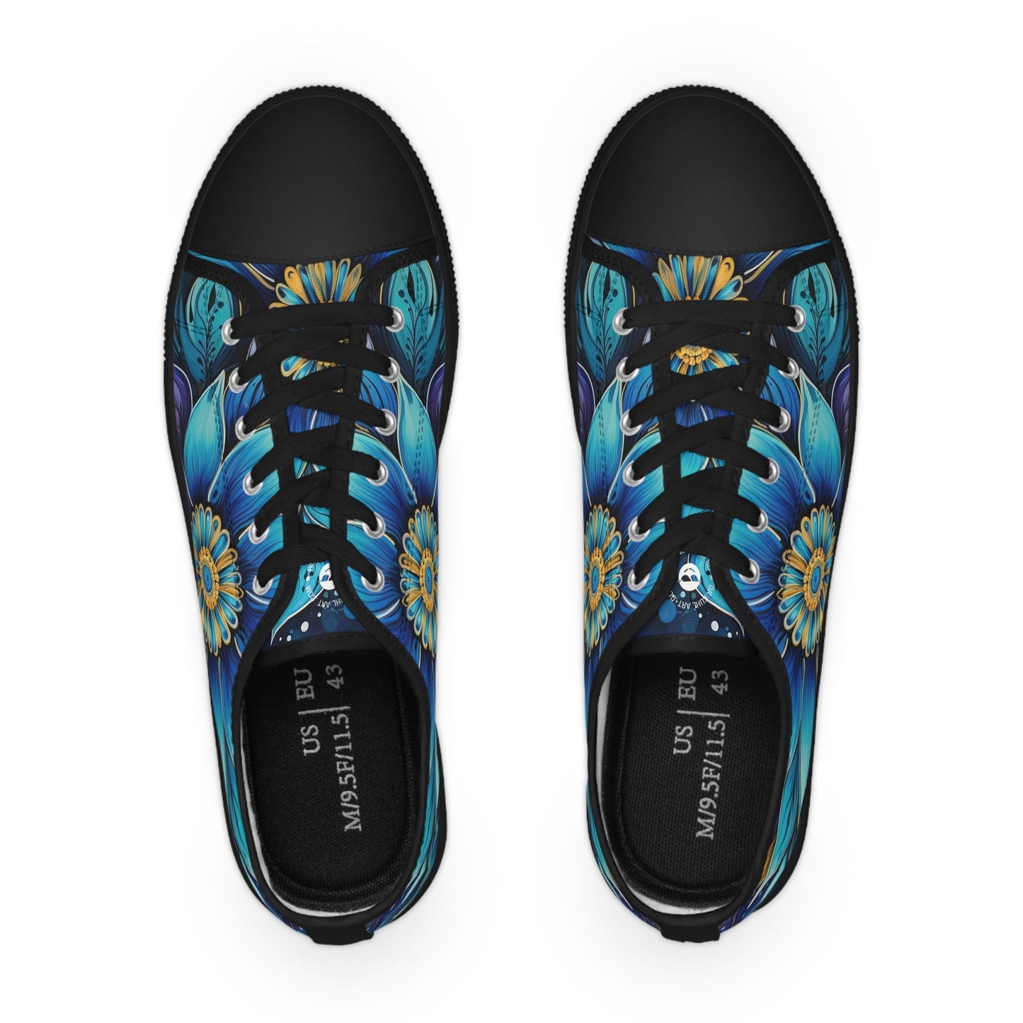 Blue Floral Mandala - Men's Sneakers