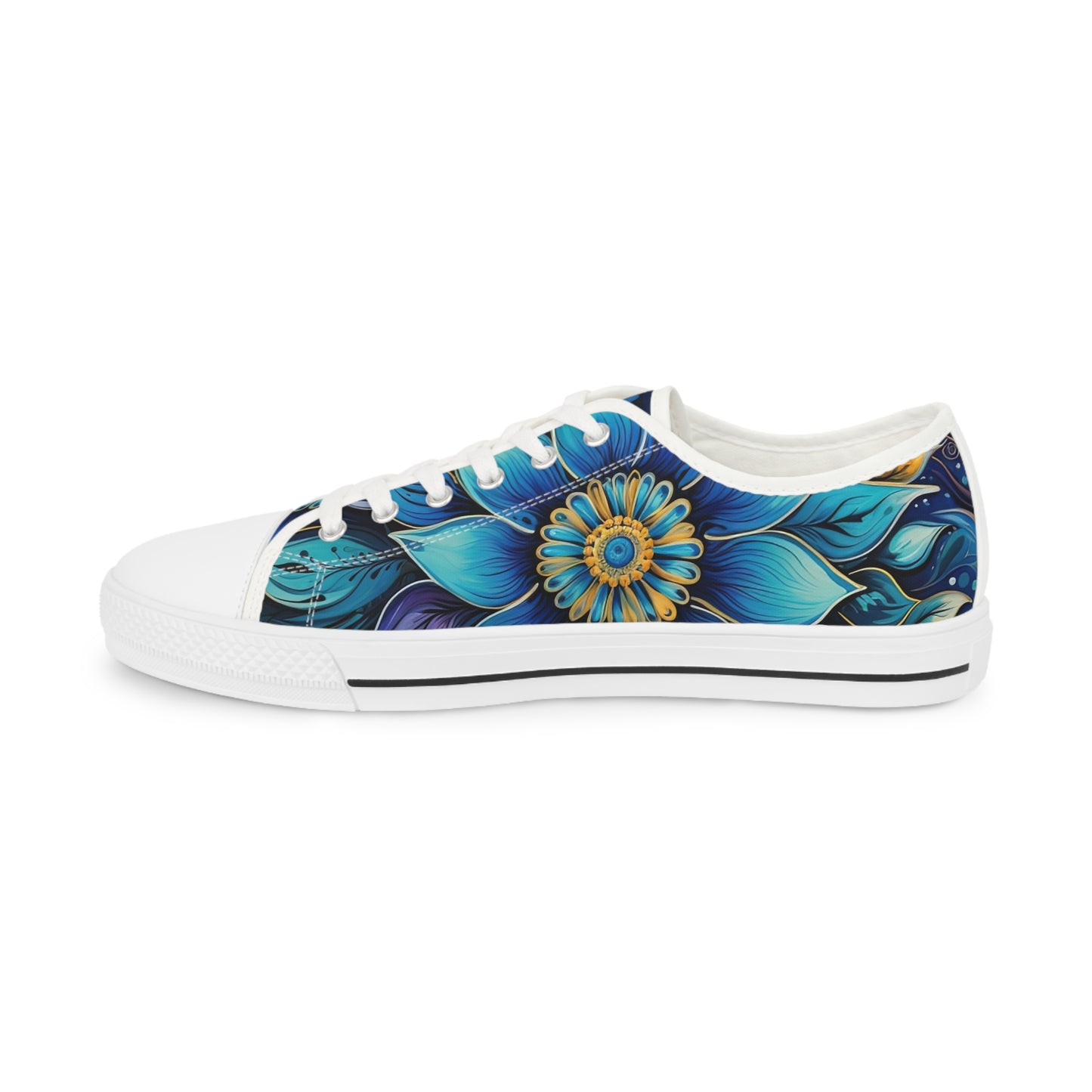 Blue Floral Mandala - Men's Sneakers