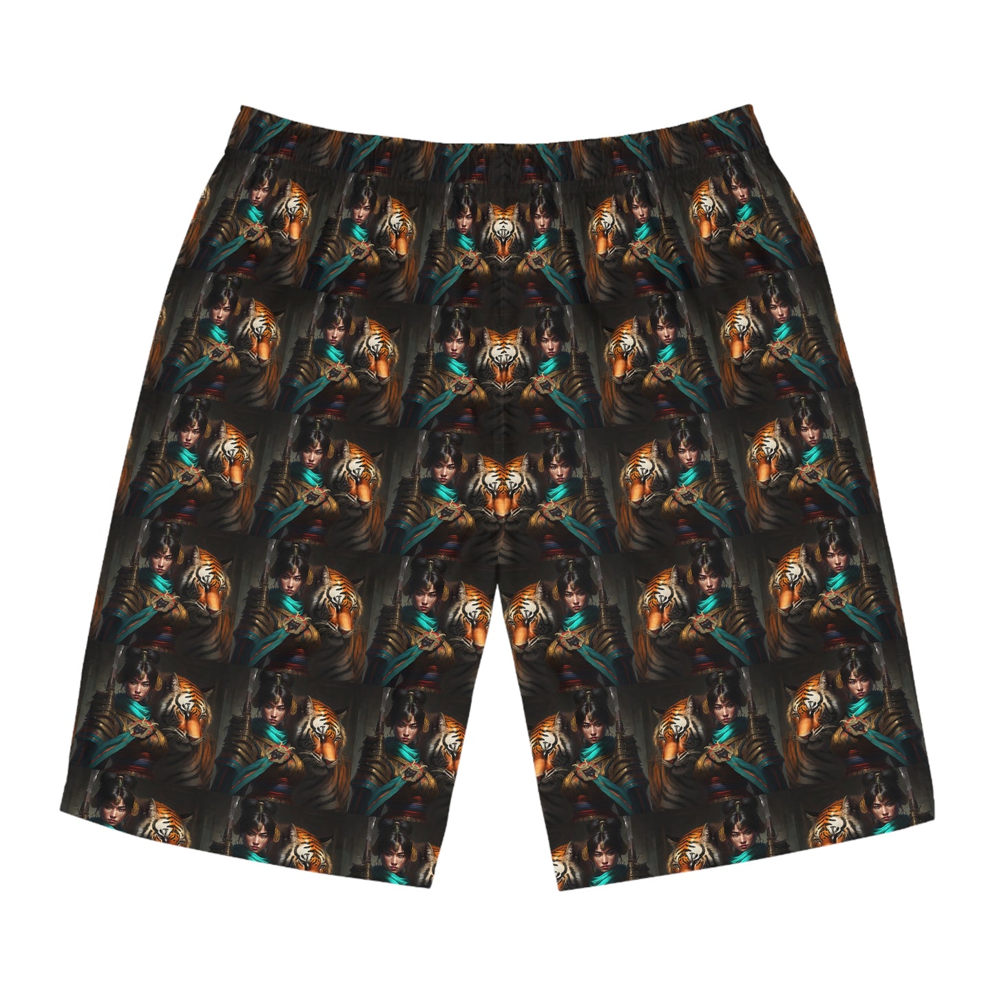 Bengal Tiger Goddess Mosaic - Artistic Board Shorts